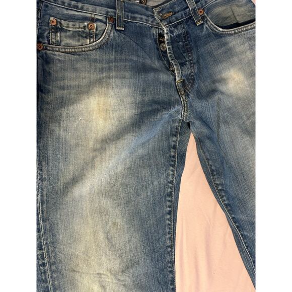 Vintage Lucky Brand Jeans Size 32 90’s Blue Fade Dungarees Cloverleaf Made USA - Picture 12 of 12